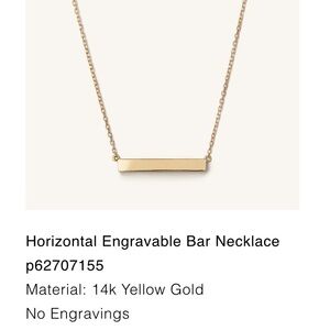 Mejuri 14k Solid Gold Horizontal Bar Necklace
